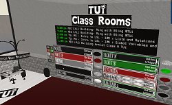 Ankündigungstafel der TUI Universität im Second Life